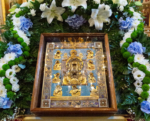 Kursk Root Mother of God icon in Saratov, Russia 2019