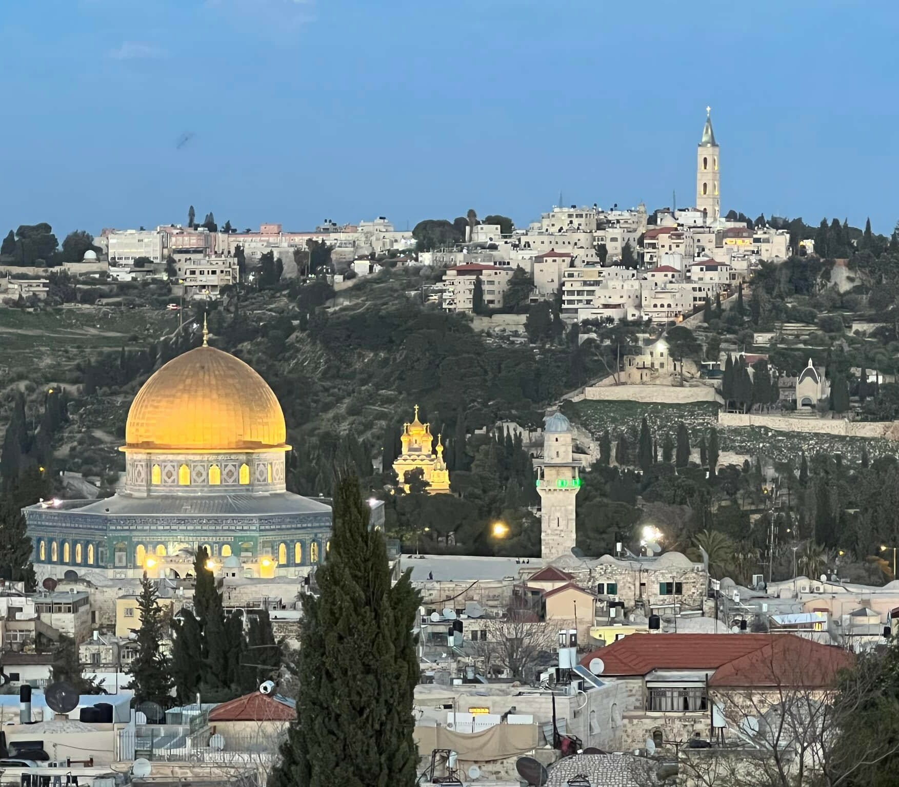 Jerusalem vista with Ascension Church bell tower
